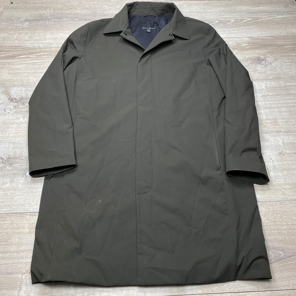 Banana Republic Motion Tech Mac‎ Jacket Mens L Dark Pine Green Water Resistant